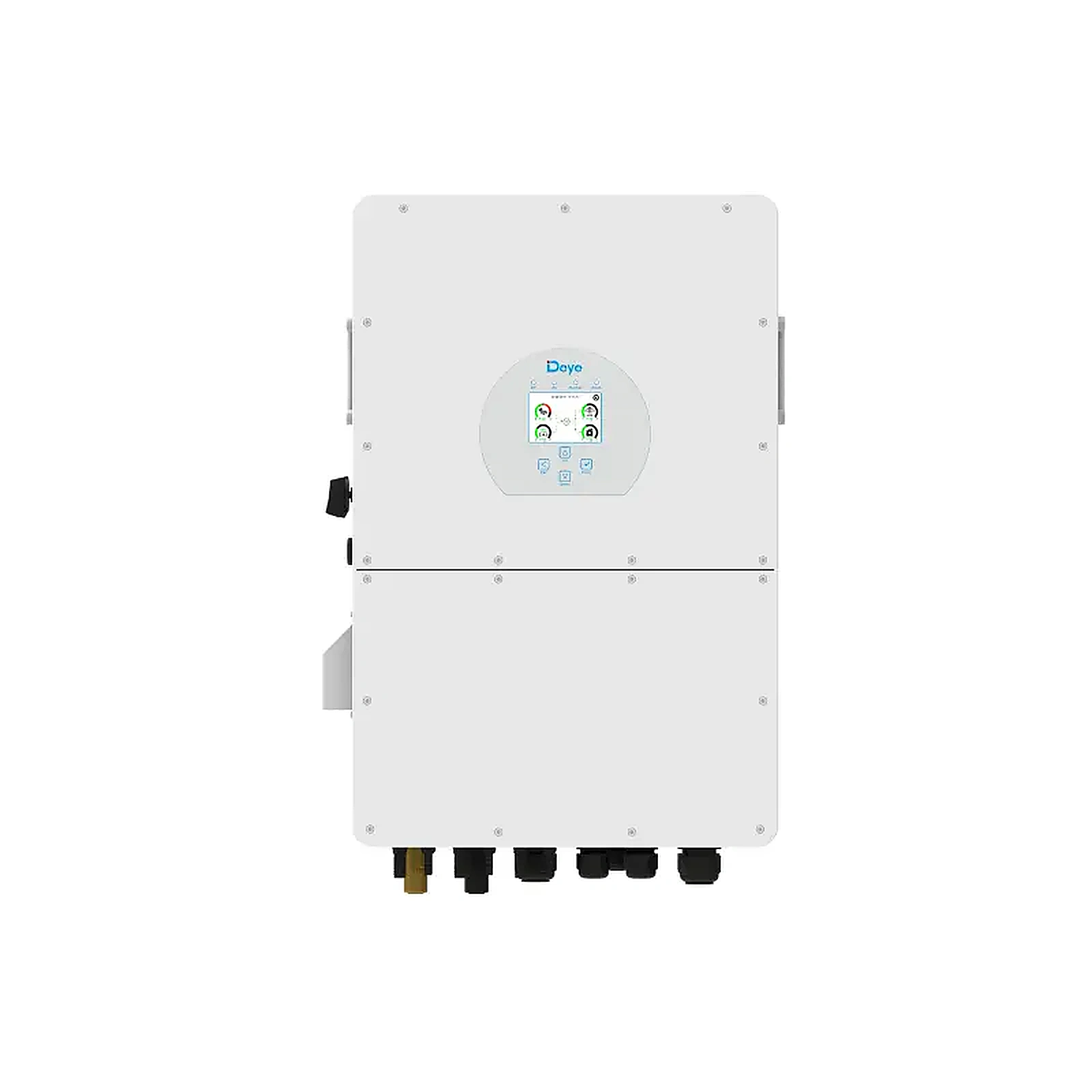 Invertor hibrid trifazat Deye SUN-30K-SG02HP3-EU-BM3 30 kW, vedere frontală cu display