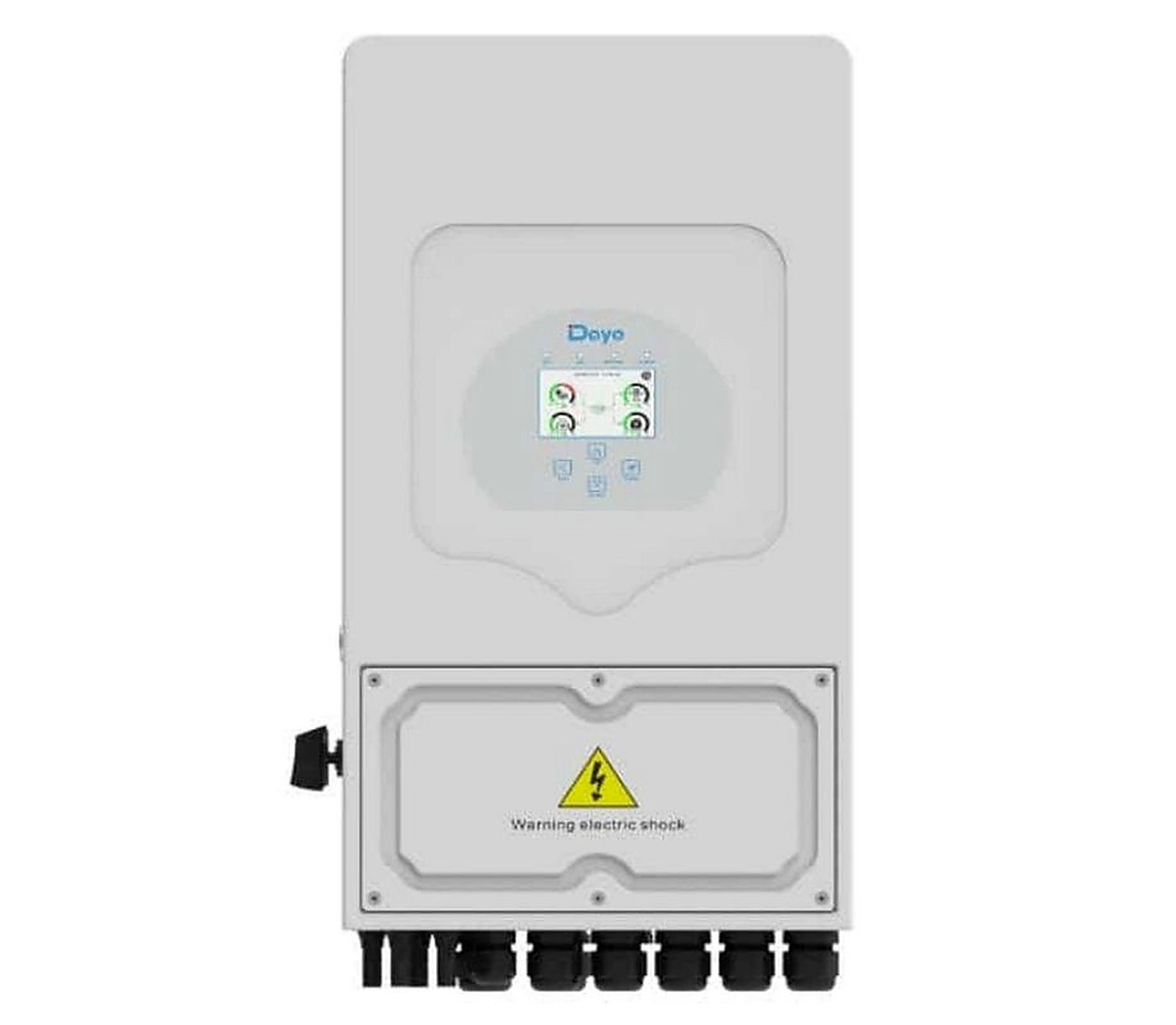 Invertor Deye monofazat 6-8 kW, vedere frontală cu display